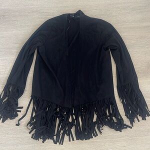 Zara suede fringe jacket